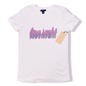 Graphic Tee, Love Rocks T-shirt,  70’s style tee raised letters, cotton blend,